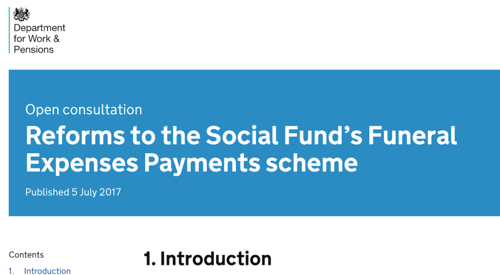 Social Fund’s Funeral Expenses Payment Scheme Reforms National